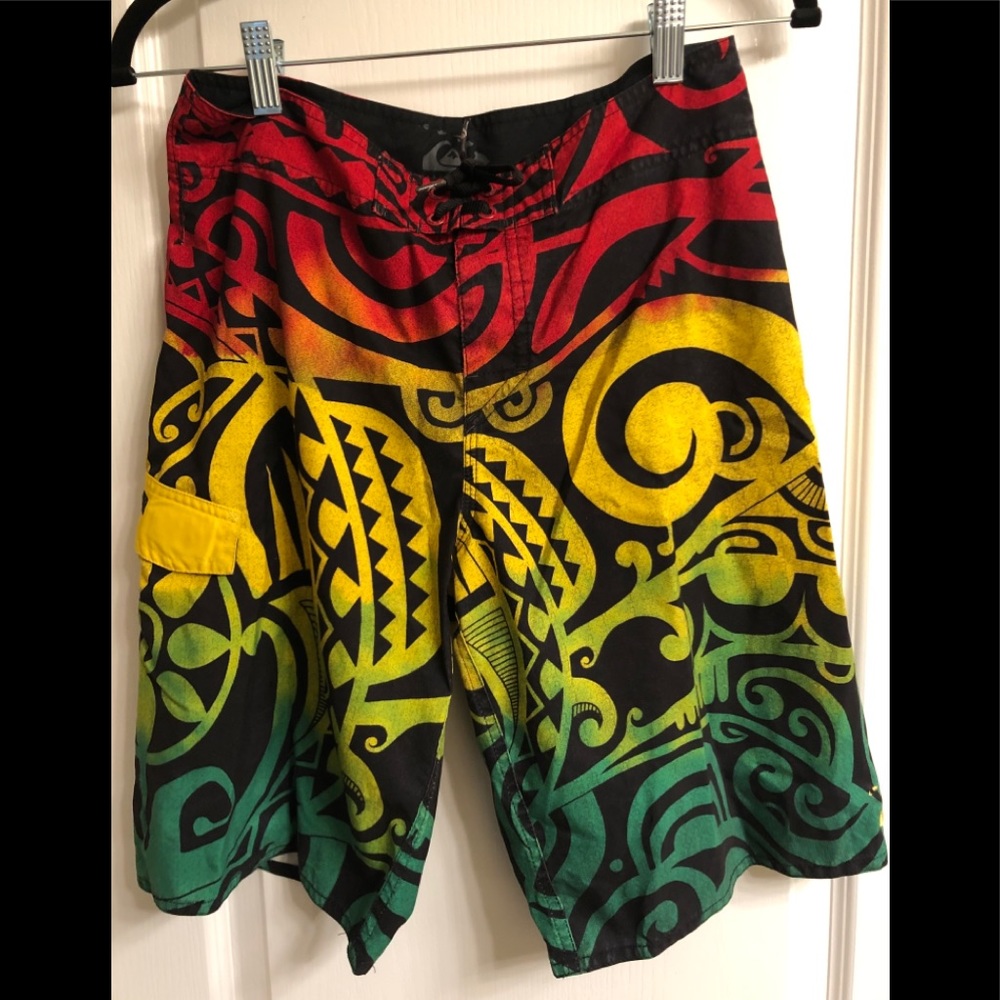 Quicksilver: Rasta color Da Island Boardshorts